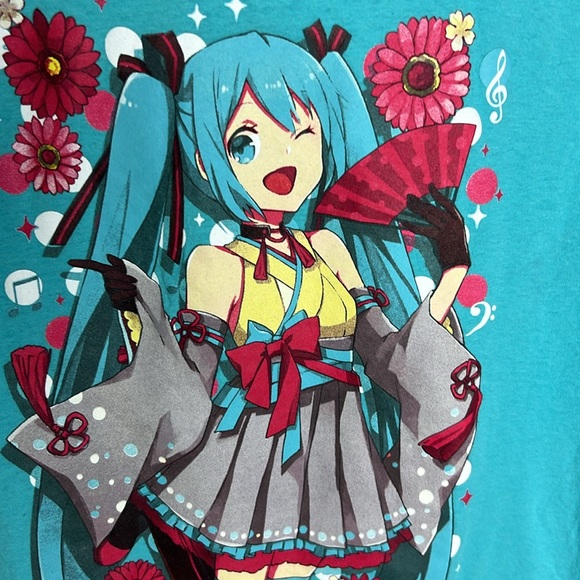 Men's Hatsune Miku Blue Tee T-shirt Size M - Picture 2 of 3